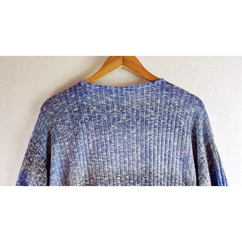 Tunic Soft Stretch Knit Crotchet Trim Faded Glory Shades of Blue Cotton Cottage - Picture 8 of 8